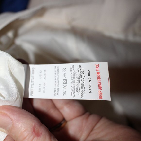 Pretty Little Thing Cream Tailored Trousers Size 12 NWT - Picture 12 of 15